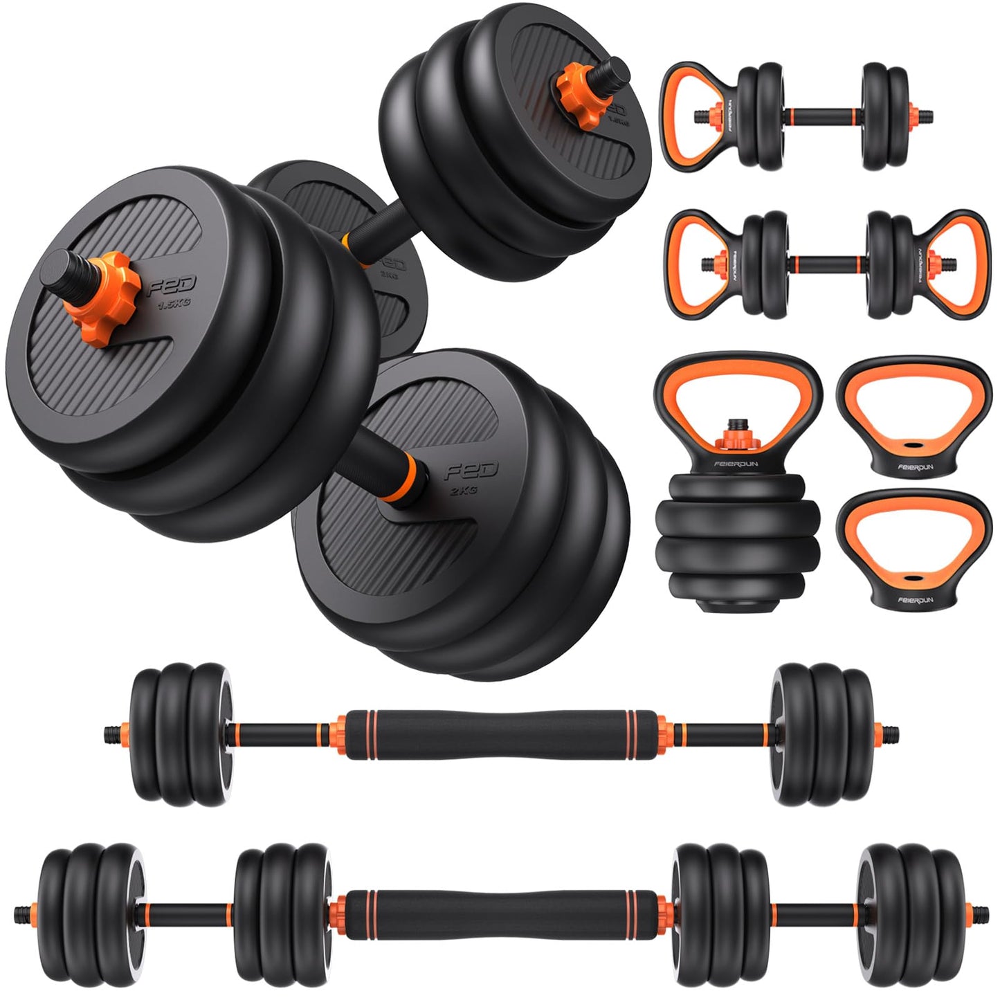 FEIERDUN VersaBell 40lbs 4-in-1 Fitness Set